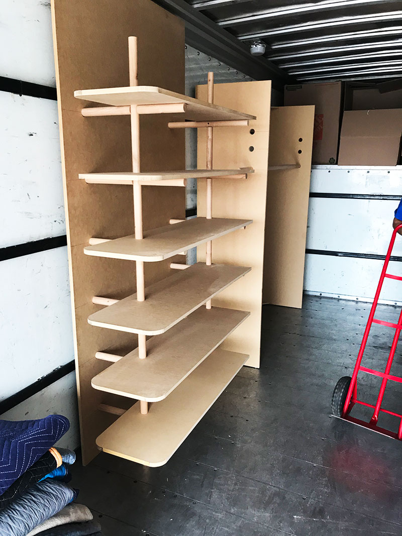 andrei's moving work gallery shelf installation
